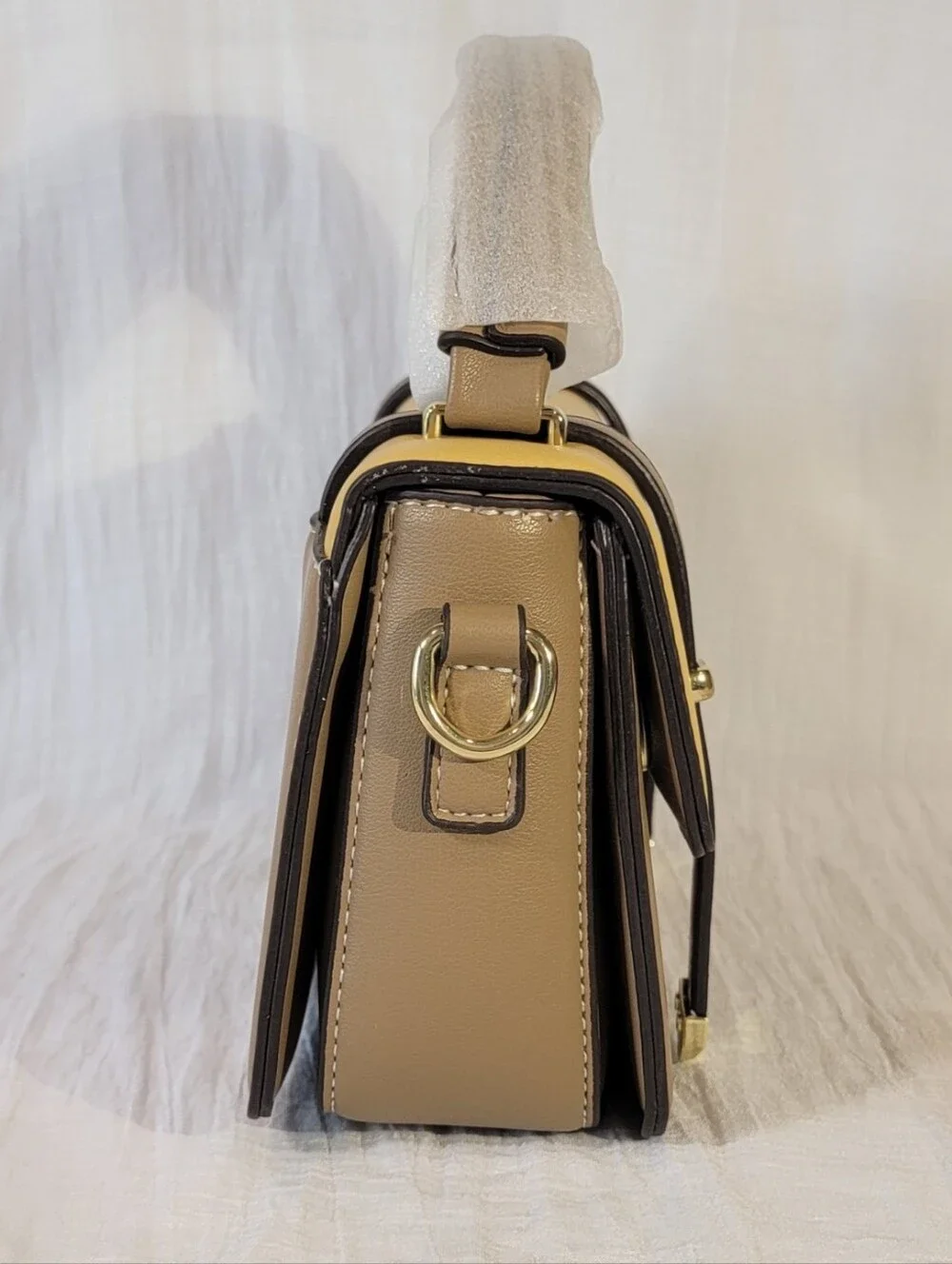 Robo & Tifeni Yellow And Khaki Structured Satchel Crossbody Bag NWT